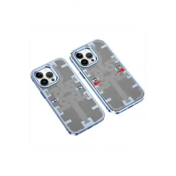 Lopard İphone 14 Pro Max Kılıf Mekanik Bumper Kapak - Mavi