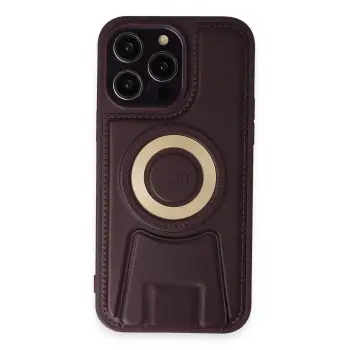Lopard İphone 14 Pro Max Kılıf Merkür Magneticsafe Standlı Kapak - Derin Mor