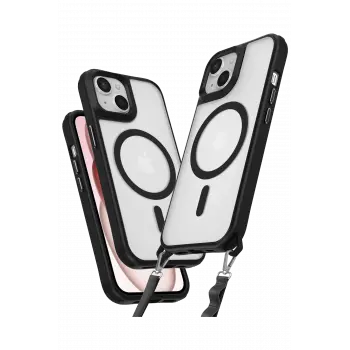 Lopard İphone 15 Kılıf Enka Magsafe Silikon Kılıf - Siyah