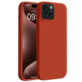 Lopard İphone 15 Kılıf First Silikon - Kırmızı