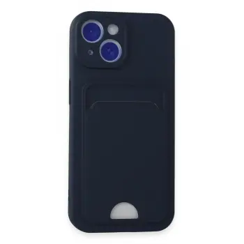 Lopard İphone 15 Kılıf Kelvin Kartvizitli Silikon - Lacivert