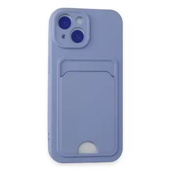 Lopard İphone 15 Kılıf Kelvin Kartvizitli Silikon - Lila