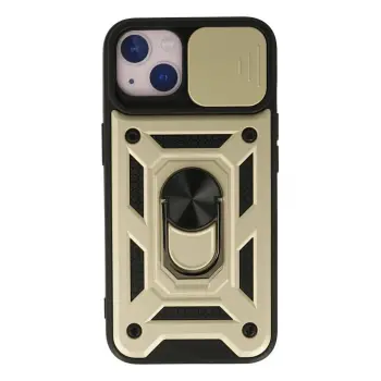 Lopard İphone 15 Kılıf Pars Lens Yüzüklü Silikon - Gold