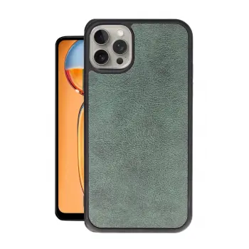 Lopard İphone 15 Pro Kılıf Aras Deri Kapak - Koyu Yeşil