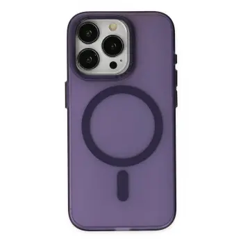 Lopard İphone 15 Pro Kılıf Lodos Magneticsafe Mat Kapak - Mor