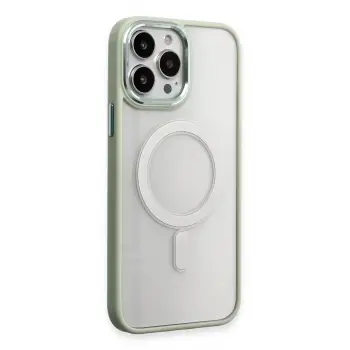 Lopard İphone 15 Pro Kılıf Room Magneticsafe Silikon - Su Yeşili