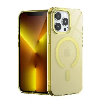 Lopard İphone 15 Pro Kılıf Troy Magsafe Kapak - Sarı