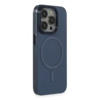 Lopard İphone 15 Pro Max Kılıf Anka Pc Magneticsafe Sert Metal Kapak - Lacivert