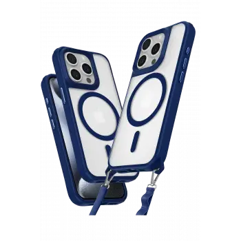 Lopard İphone 15 Pro Max Kılıf Enka Magsafe Silikon Kılıf - Lacivert