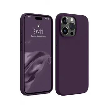 Lopard İphone 15 Pro Max Kılıf First Silikon - Mürdüm