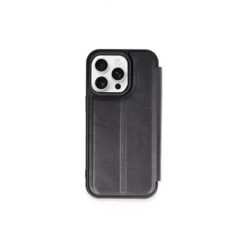 Lopard İphone 15 Pro Max Kılıf Flip Cover - Siyah