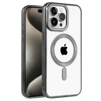 Lopard İphone 15 Pro Max Kılıf Kronos Magsafe Kapak - Siyah