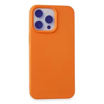 Lopard İphone 15 Pro Max Kılıf Nano İçi Kadife Silikon - Turuncu
