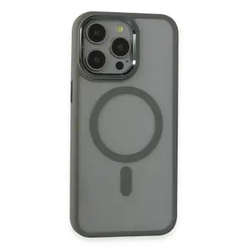 Lopard İphone 15 Pro Max Kılıf Room Magneticsafe Silikon - Gri