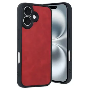 Lopard İphone 16 Kılıf Aras Deri Kapak - Kırmızı
