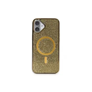 Lopard İphone 16 Kılıf Diamond Magsafe Kapak - Gold