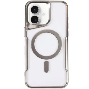 Lopard İphone 16 Plus Kılıf Boyi Magsafe Silikon Kapak - Gümüş