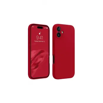 Lopard İphone 16 Plus Kılıf First Silikon - Kırmızı