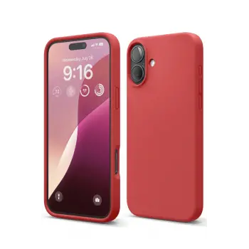 Lopard İphone 16 Plus Kılıf Nano İçi Kadife Silikon - Kırmızı