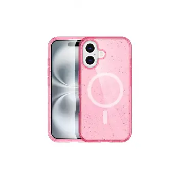Lopard İphone 16 Plus Kılıf Star Magsafe Kapak - Pembe