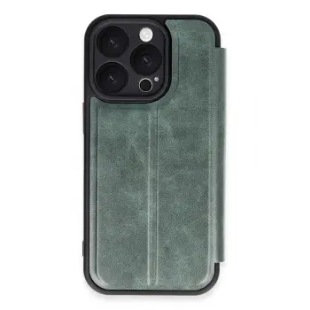 Lopard İphone 16 Pro Kılıf Flip Cover - Koyu Yeşil