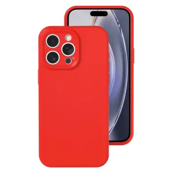 Lopard İphone 16 Pro Kılıf Nano İçi Kadife Silikon - Kırmızı