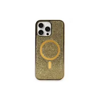 Lopard İphone 16 Pro Max Kılıf Diamond Magsafe Kapak - Gold