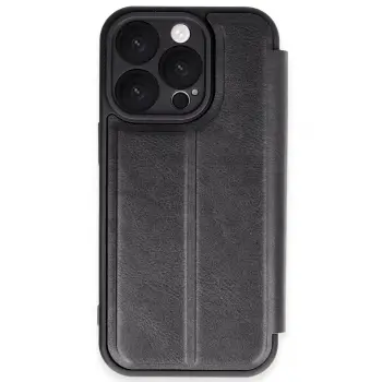 Lopard İphone 16 Pro Max Kılıf Flip Cover - Siyah