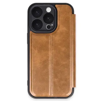 Lopard İphone 16 Pro Max Kılıf Flip Cover - Taba