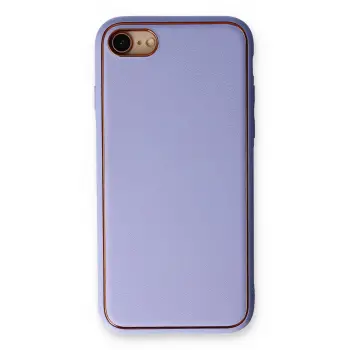 Lopard İphone 7 Kılıf Coco Deri Silikon Kapak - Açık Lila