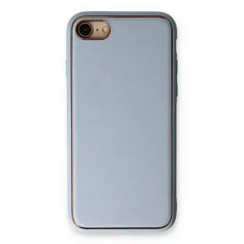 Lopard İphone 7 Kılıf Coco Deri Silikon Kapak - Açık Mavi