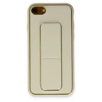 Lopard İphone 7 Kılıf Coco Deri Standlı Kapak - Beyaz