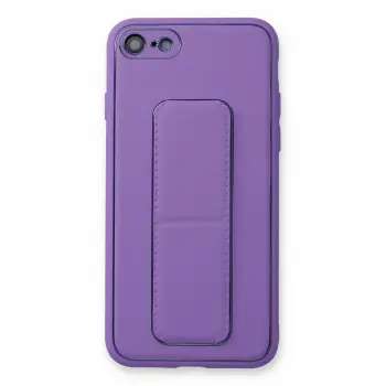 Lopard İphone 7 Kılıf Coco Deri Standlı Kapak - Koyu Lila