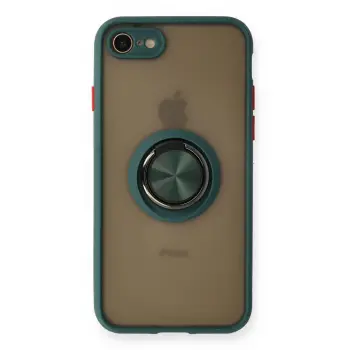 Lopard İphone 7 Kılıf Montreal Yüzüklü Silikon Kapak - Yeşil