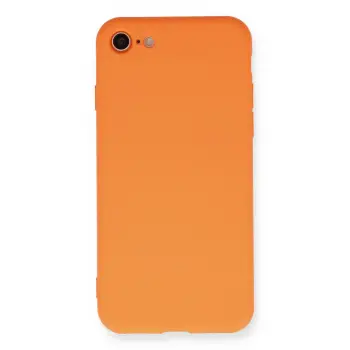 Lopard İphone 7 Kılıf Nano İçi Kadife Silikon - Turuncu