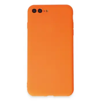 Lopard İphone 7 Plus Kılıf First Silikon - Parlak Turuncu