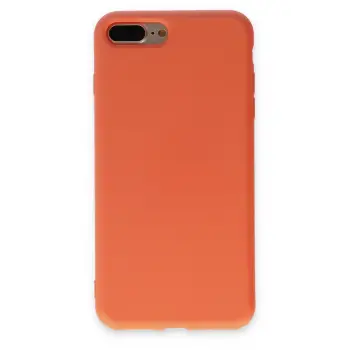 Lopard İphone 7 Plus Kılıf Nano İçi Kadife Silikon - Turuncu
