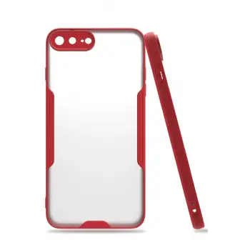 Lopard İphone 7 Plus Kılıf Platin Silikon - Kırmızı
