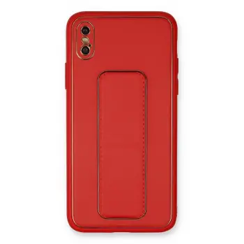 Lopard İphone Xs Max Kılıf Coco Deri Standlı Kapak - Kırmızı