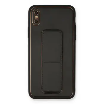 Lopard İphone Xs Max Kılıf Coco Deri Standlı Kapak - Siyah