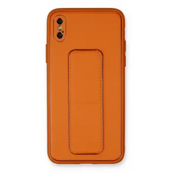 Lopard İphone Xs Max Kılıf Coco Deri Standlı Kapak - Turuncu