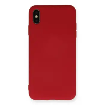 Lopard İphone Xs Max Kılıf Nano İçi Kadife Silikon - Kırmızı