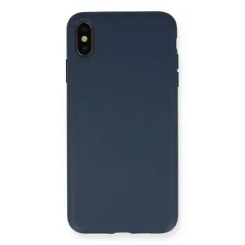 Lopard İphone Xs Max Kılıf Nano İçi Kadife Silikon - Lacivert