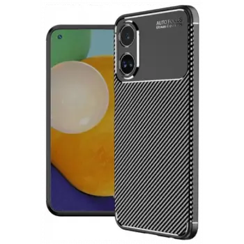 Lopard Oppo A38 Kılıf Auto Focus Karbon Kapak - Siyah