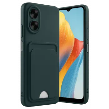 Lopard Oppo A38 Kılıf Kelvin Kartvizitli Silikon - Koyu Yeşil