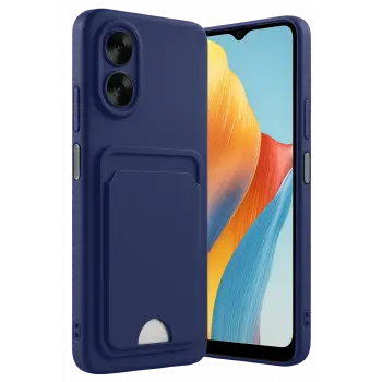 Lopard Oppo A38 Kılıf Kelvin Kartvizitli Silikon - Lacivert