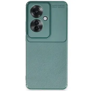 Lopard Oppo Reno 11f Kılıf Auto Focus Karbon Kapak - Koyu Yeşil
