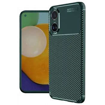 Lopard Realme 12 Lite Kılıf Auto Focus Karbon Kapak - Koyu Yeşil