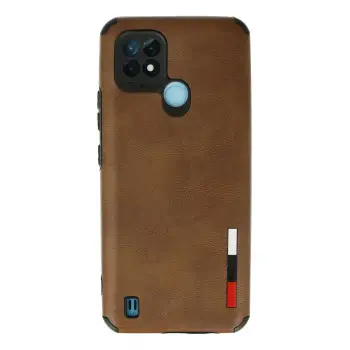Lopard Realme C21 Kılıf Loop Deri Silikon - Kahverengi
