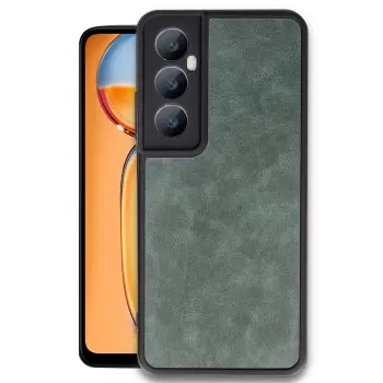 Lopard Realme C65 Kılıf Aras Deri Kapak - Koyu Yeşil